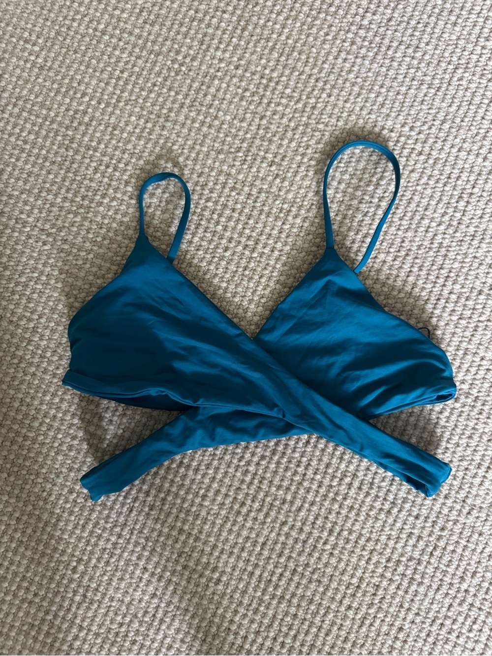 l*space Teal Blue Wrap Bikini Top